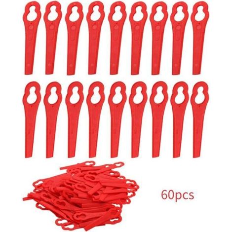 Lames de rechange rouges pour tondeuse à gazon, 60 pièces, en plastique, pour FRT18A, FRT18A1, Art. 46155, FRT20A1, accessoires (1/5)
