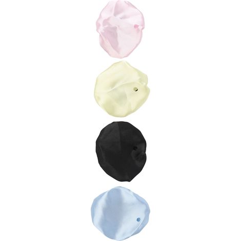 Ensemble de 4 couvercles de boisson élastiques avec trou pour paille, protection contre l'alcool, noir, rose, bleu, jaune (1/5)