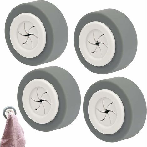 Confezione da 4 ganci adesivi per asciugamani, ganci adesivi rotondi per asciugamani, ganci adesivi per asciugamani da bagno in ABS, senza foratura. (1/5)