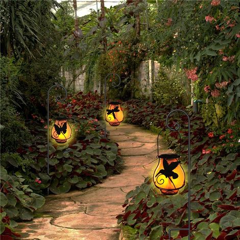 Lanterne Solaire Extérieure avec Flammes Vacillantes - Décoration Étanche pour Jardin (1/5)