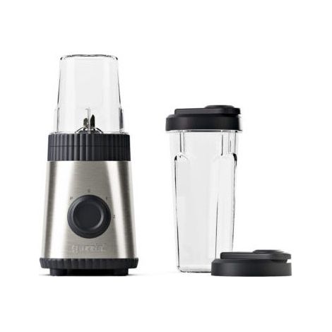Guzzini 148500184 Sous Chef Frullatore Portatile Doppia Lama in Acciaio Inox Due Velocita' Funzione Pulse Bicchieri Lavabili in Lavastoviglie Capacita' 600 ml e 300 ml colore Antracite
