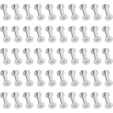 50 Sets runde Flachkopf-Chicago-Schrauben M4 5x16x9,5 mm aus Edelstahllegierung für Lederhandwerk und Bekleidung (1/5)