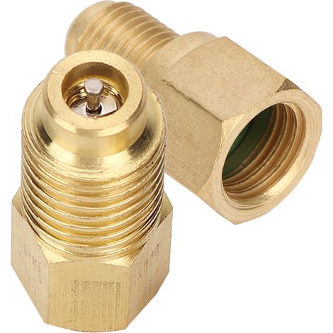 Deux coupleurs adaptateurs de connecteurs SAE-ACME 1/4 pour systèmes de climatisation automobile R134A. (1/5)