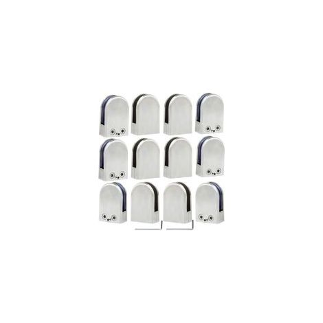 12 PCS (10-12mm) Pince à Verre Porte-Verre En Acier Inoxydable 304 Support de Serrage Clamp Clip Plat Main Courante Fenêtre Balustrade Réglable Escalier Salle de Bains