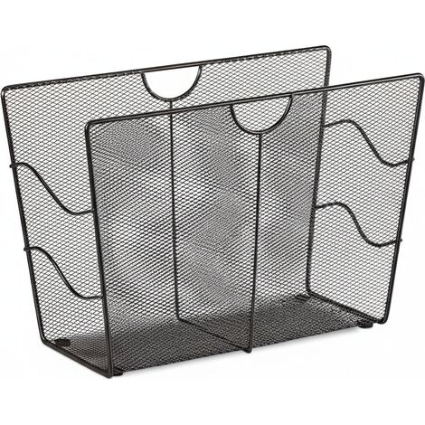 Porte-revues en maille métal porte-journaux trieur en maille tressée 39 cm noir (1/2)