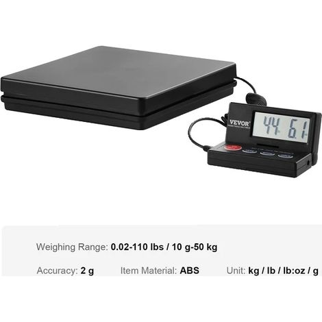 Bilancia digitale, misurazione precisa, schermo LCD pieghevole, portata massima 110 libbre. (1/2)