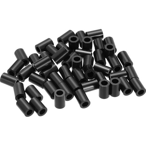 50Pcs Entretoise ABS M4 x 7mm OD x 11mm L Rondelles d'Espacement Rondes en Plastique Noir, Écrou d'Écartement Non Fileté pour Vis, Boulons, Prise Électrique (1/5)