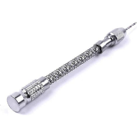 Mini-perceuse semi-automatique à main avec mandrin micro-torsionnel, outil pour loisirs créatifs et bijouterie, et jeu de 20 forets hélicoïdaux de 0,3 à 1,6 mm. (1/5)