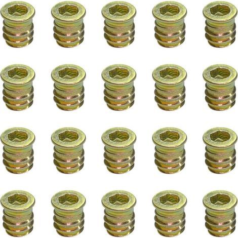 CHOYCLIT Lot de 20 écrous filetés pour meubles en bois M6 x 13 mm (1/5)