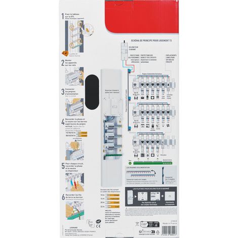Legrand - Coffret à équiper - 3 rangées 13 modules - 500x250x103,5mm - avec borniers