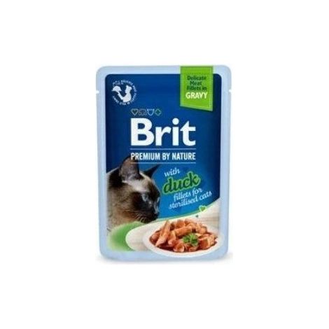BRIT PREMIUM CAT Filetes de pato esterilizados adultos (bolsa) 85 g