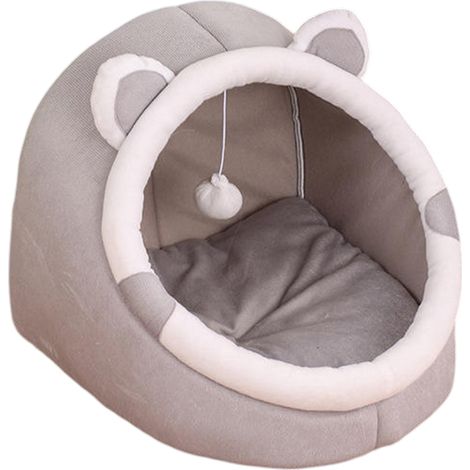 Niche Pour Chat - Lit Grotte En Peluche Lavable - Pour Chat Intérieur - Confortable Et Doux - 1 Pièce (1/5)