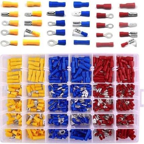 480 Pièces de Cosses Électriques pour Voiture - Rondes, Plates, Femelles, Mâles, Oeillet, Cylindriques et Types à Sertir - OUYLAF-DOU (1/4)