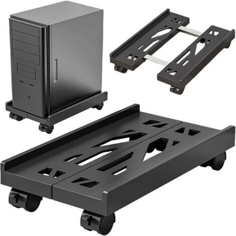 Support PC sous Bureau: Support D'unité Centrale Mobile avec Roues Verrouillables, Antidérapantes Support Tour PC Taille Réglable, Chariot de Support de Tour PC pour La Plupart des PC (1/5)