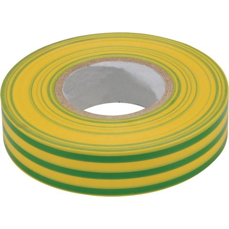 Dapetz ® Electrical Insulation Tape 18mm x 33m – Strong PVC Adhesive  Water-Resistant & Flame Retardant  Professional & DIY Use  Green & Yellow 1 Roll (1/5)