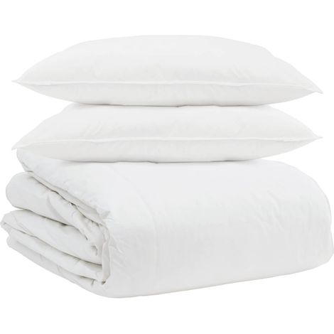 Ensemble de Duvet avec oreiller 3 pcs Blanc Plume de canard (1/5)