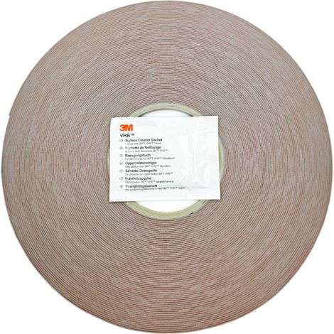 Cinta adhesiva de doble cara 3M VHB con paño de limpieza, 8 mm × 33 m (1/5)
