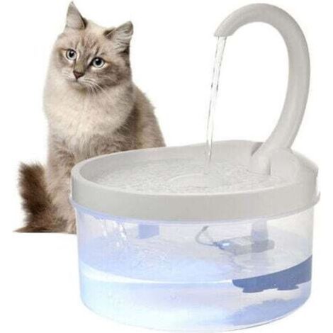 Fuente para gatos, fuente para gatos con ventana de inicio de agua, bebedero para gatos con filtro