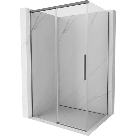 Mexen Rox Schiebetür-Duschkabine 95 x 75 cm, transparent, Gun Metal - 8C2-095-075-95-00