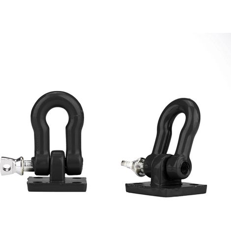Lot de 2 crochets de remorque en aluminium à l'échelle 1:10 pour voiture tout-terrain RC (noir) (1/5)