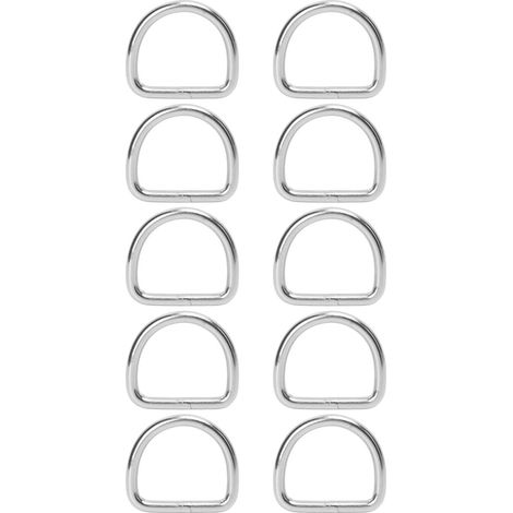 Set mit 10 nahtlos geschweißten D-Ringen aus Edelstahl 316 für Surfbretter und Kajaks. 6 mm, 40 x 37 x 6 mm / 1,6 x 1,5 x 0,2 Zoll. (1/5)