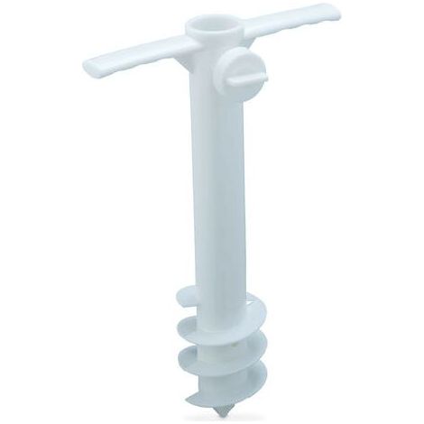 Pied de parasol et séchoir parapluie, à visser, épaisseur tige 19-32 mm, camping, douille à enfoncer, blanc (1/5)