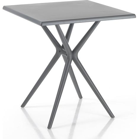 Mesa de jardín de polipropileno ligero y anti-UV 70x70cm Minot - Gris