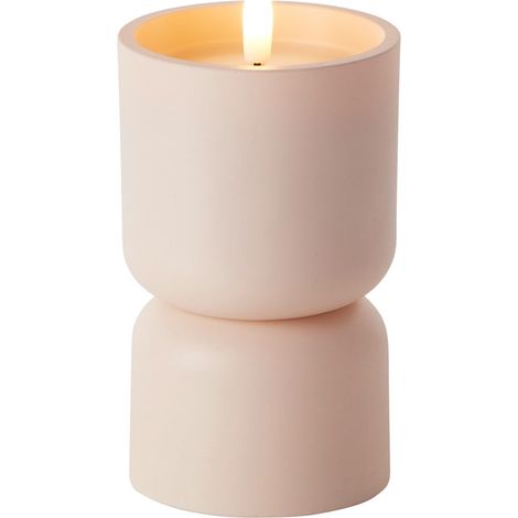 Brilliant LED Kerze batteriebetrieben mit Timer Ø 8 x 15 cm beige, Hellbraun