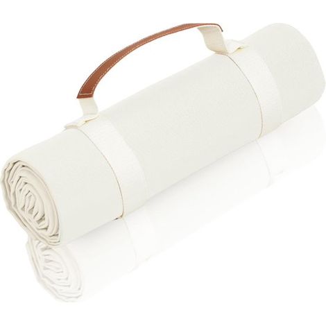 Manta de picnic de lona blanca – Lavable a máquina, tamaño grande 4,9” × 6,3” – Para playa y picnic (1/5)