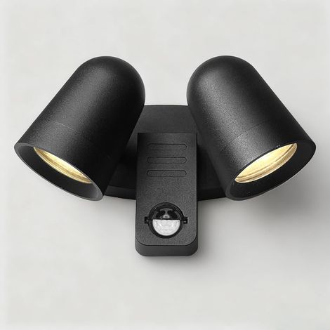 JNR LED Outdoor PIR Motion Detector Lamp Adjustable Black (1/5)