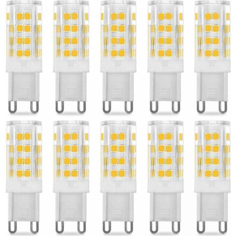 Lampadina LED G9 da 5W, equivalente a 40W, luce bianca 4500K, 220-240V, angolo del fascio luminoso di 360°, confezione da 10