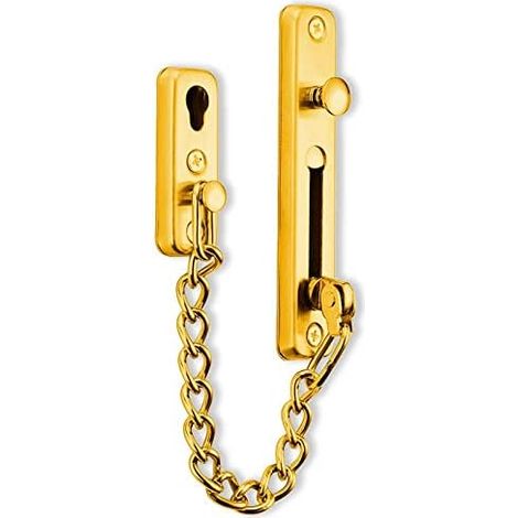 1 - Chaîne De Porte - Serrure De Sécurité - Verrouillage Anti-effraction En Acier Inoxydable Pour Maison Et Hôtel Or 10x5cm