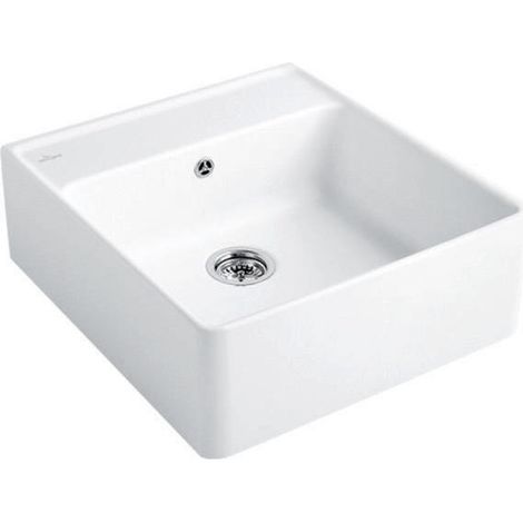 Lavello Tradition (1 vasca), Moduli, 595 x 220 x 630 mm, Installazione su mobile o a parete, 1 vasca inclusa Piletta automatica e Set di fissaggio per montaggio su mobile Stone White CeramicPlus