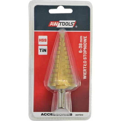 Foret étagé awtools step drill acier rapide revêtement titane