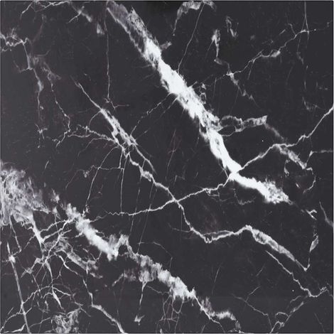 Tischplatte Schwarz 70x70 cm 6 mm Hartglas in Marmoroptik vidaXL