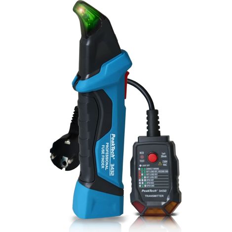 Détecteur de fusibles avec testeur RCD – Test de tension sans contact NCV – Indication optique et acoustique – Protection IP40 – Peaktech