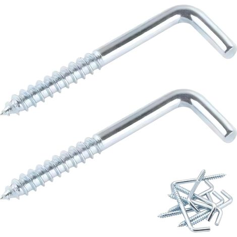 20 Crochet à vis, Acier carbone, M2,4 x 20 mm, Placage zinc, Pour suspension murale