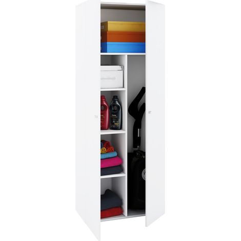 Gabinete de limpieza de gabinete de escoba de madera Vandol 70x178x40 - VCM