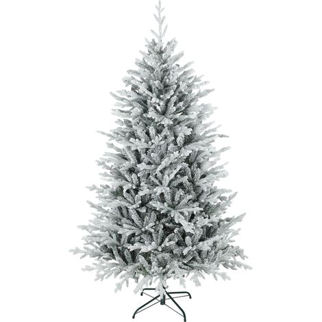 Sapin Noël artificiel 180cm enneigé intérieur, 1976 pointes feuillages dense ambiance fête chaleureuse