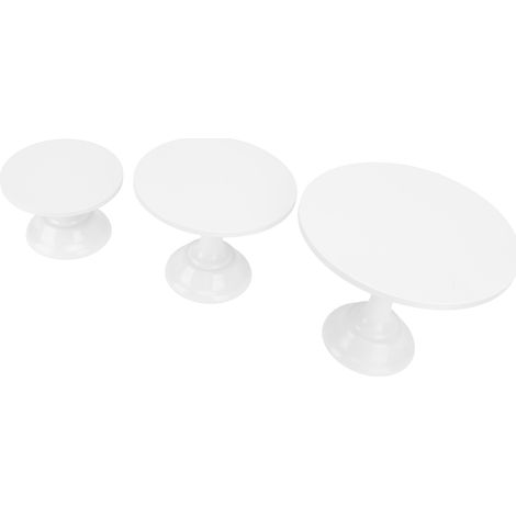 Lot de 3 Supports à Gâteau en Métal Style Européen pour Fête de Fille, Mariage, Anniversaire, Baby Shower, Décoration Maison - Blanc (1/5)