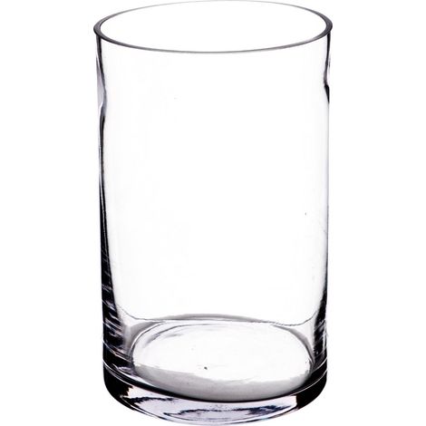 Regalo Italiano Vaso in Vetro Decorativo D 12,5 Cm H 20 Cm – Vaso Alto per Fiori e Arredo