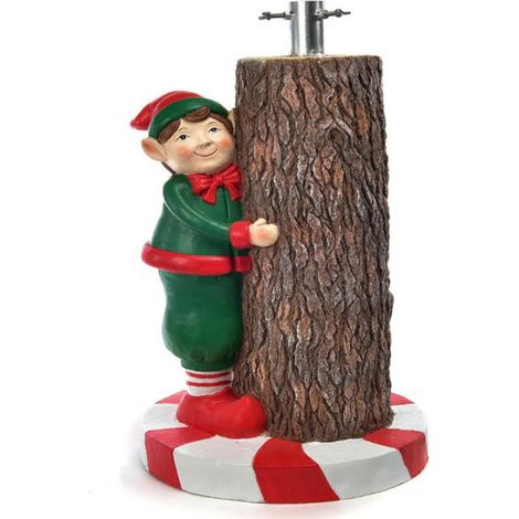 Base per albero di natale elfo in resina con supporto in metallo decorazione natalizia