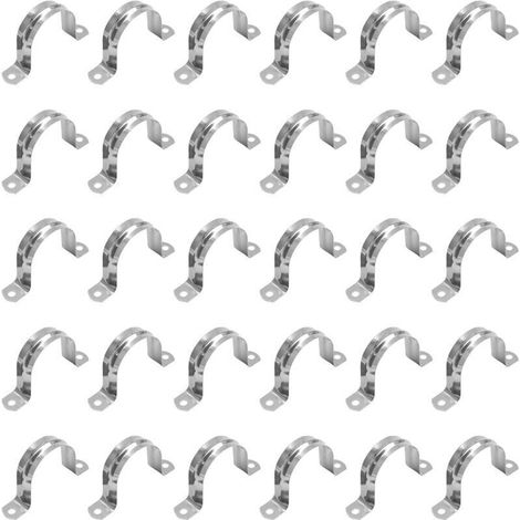 Collier de serrage en acier inoxydable de type U, collier de serrage semi-circulaire pour tuyau d'air et d'eau, fixations pour tuyaux d'eau - 50mm (1/4)