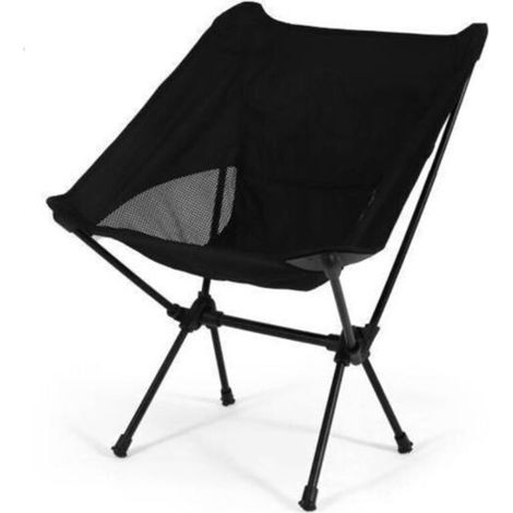 Kleiner, kompakter Klapp-Campingstuhl für Erwachsene – 90 kg – Leichter Wanderstuhl für Outdoor-Aktivitäten, Angeln, Wandern, Picknicks und Strand – Stuhl (schwarz)