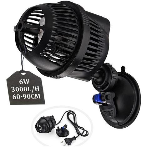 Pompe à vagues pour aquarium 3000L/H 6Watt JVP-101A Pompe de circulation pour aquarium de 60 à 90 cm, adaptée à l'eau douce et à l'eau salée avec ventouse (1/5)