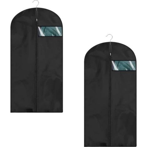 2 lange Kleidersäcke 60 x 140 cm – geeignet für Anzüge und Kleider – atmungsaktive Staubschutzhüllen für Kleidung (1/4)