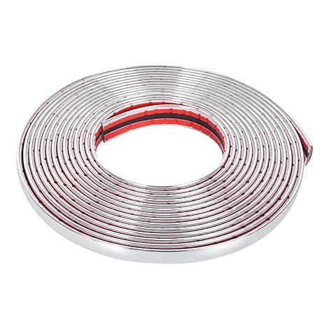 Bande de Garniture Voiture Baguette Adhesive pour Carrosserie Fenêtre Décoration Argent Auto Couverture de Protection du Bord de Porte 10 mm x 5 m (1/5)