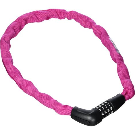 ABUS Lucchetto a catena Steel-O-Chain 5805C - lucchetto combinazione in d'acciaio spessa 5 mm livello di sicurezza 4 75 cm Rosa (1/2)