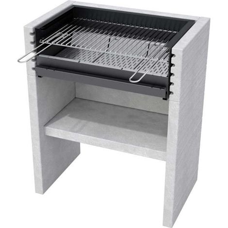 TUOZI - Barbacoa de Obra para Leña y Carbón Modelo VENIT FLEX (Gris/Blanco - 78 x 47 x 95 cm) REF: 8061 - Uso en Exteriores (1/4)