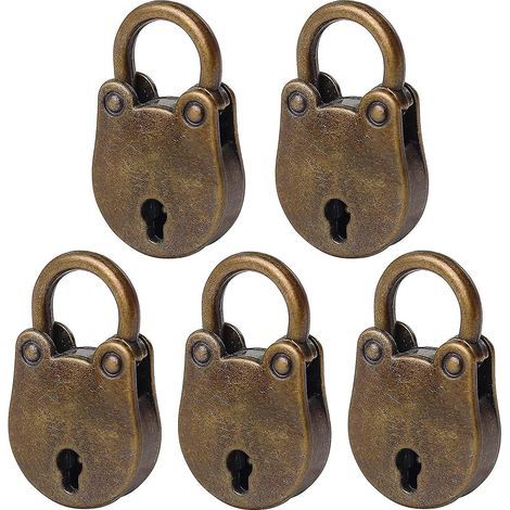 Lot de 5 petits cadenas anciens avec clé. (1/5)